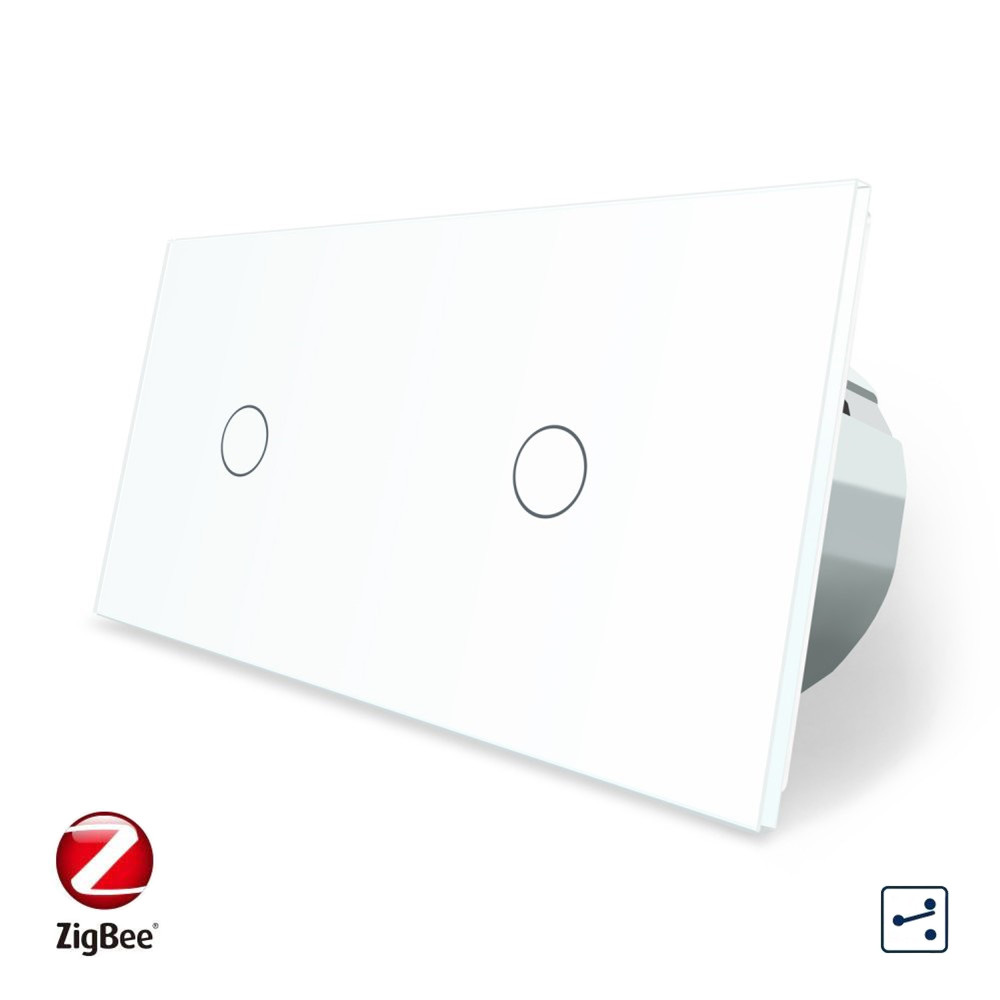 Розумний сенсорний прохідний/перехресний вимикач 2 сенсора (1-1) Livolo білий скло (VL-C701SZ/C701SZ-11) Коломыя - изображение 6