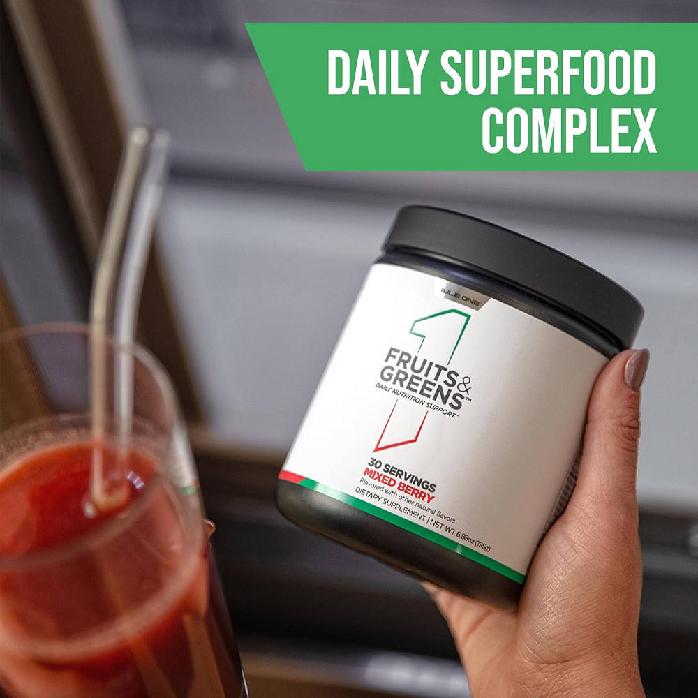 Комплекс зелених суперфудів та антиоксидантів Rule One Fruits & Greens + Antioxidants 195 gram (Mixed Berry) Луцьк - фото 3