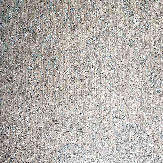 Шпалери метрові вінілові на флізелін Yuanlong Samsara східний стиль вензелі сріблясті на бірюзовому 3д Київ