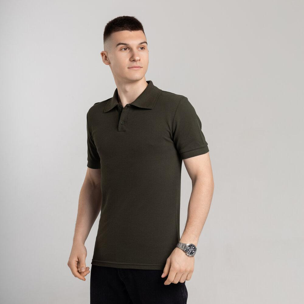 Мужская футболка поло хаки хлопок лакоста однотонная с воротником летняя тениска на пуговицах Pobedov Royal XL Одесса - изображение 3