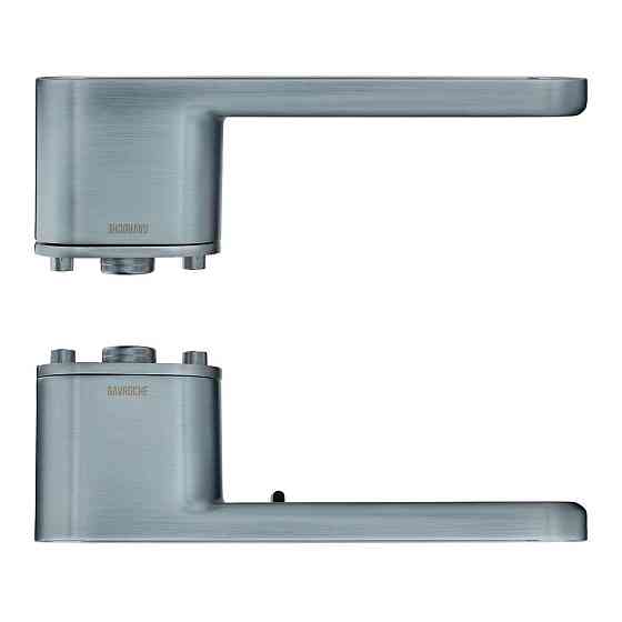 Ручки безрозетні Gavroche GRclick MSC/BL сатинове срібло з чорною вставкою Київ