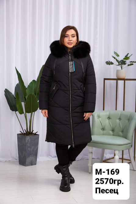 Жіноча подовжена зимова куртка великих розмірів із натуральним хутром.  56-66р Київ - фото 7