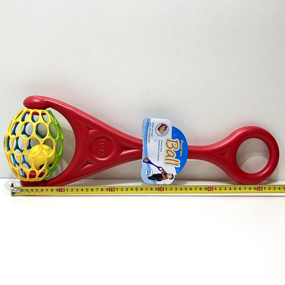 Каталка на палиці іграшка-каталка з кулькою брязкальцем Червона (3502) Чернігів - фото 2