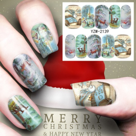 Новогодние наклейки на ногти - размер наклейки 6*5см, инструкция по применению есть в описании Киев - изображение 1