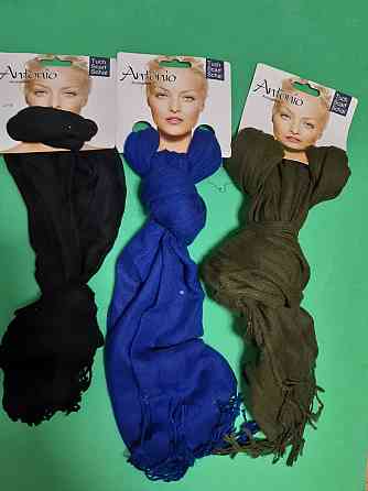 Шарфики женские набор из 3-х штук (хаки, электрик, черный) - размер шарфа приблизительно 170*65см Киев