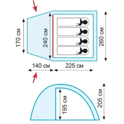 Палатка Tramp Bell 4 (V2) green (UTRT-081) Винница - изображение 7