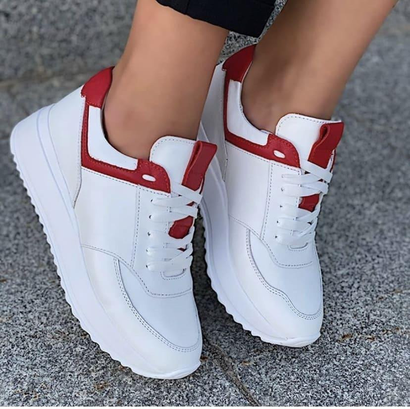 EMELI Кросівки жіночі EMELI 701/8 білий/червоний (весна-осінь, шкіра натуральна) (4128) лише 40 Коломия - фото 2