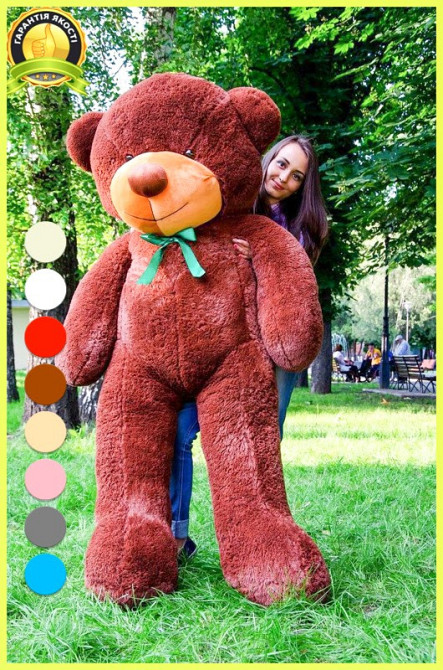 Плюшевий ведмедик М'яка іграшка Рафаель 200 см Шоколадний Тернопіль - фото 5