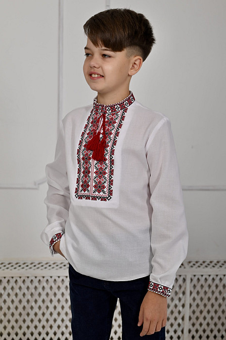 Вышиванка для мальчика Игр с красным орнаментом Сумы - изображение 1