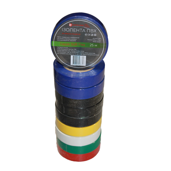 Изоляционная лента ПВХ Soft Flex 25 м, ассорти Днепр