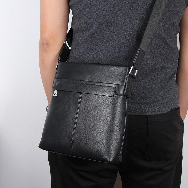 Сумка мужская в гладкой коже Vintage 14981 Черная Киев - изображение 11