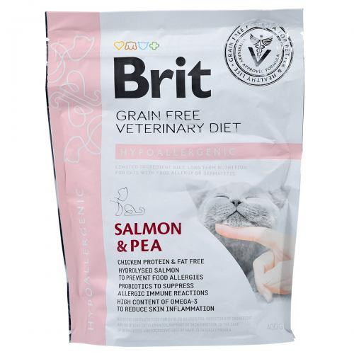 Сухий корм Brit GF VetDiet Cat Hypoallergenic для кішок, з харчовою алергією й нестерпністю, з лососем і горохом, 400 г Київ - фото 3