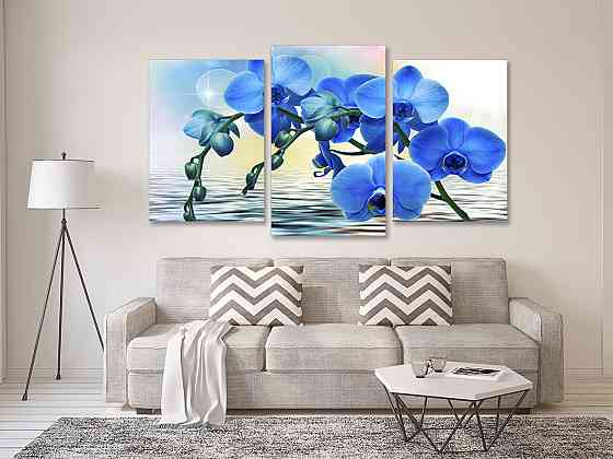 Модульная картина в гостиную / спальню Синя Орхідея Art-625_3 70x130 см Киев