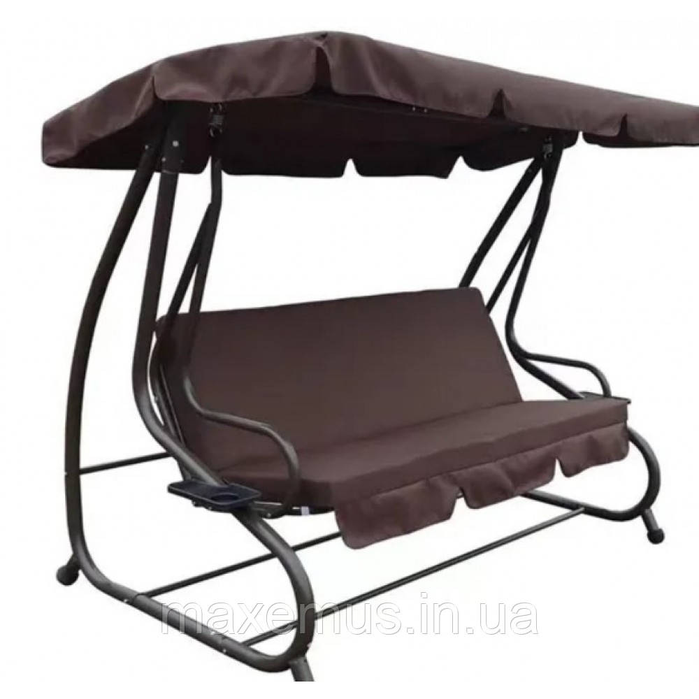Садовые качели для дачи и дома четырехместные уличные качели с навесом Bonro Garden дачные качели для отдыха Мостиська - фото 3