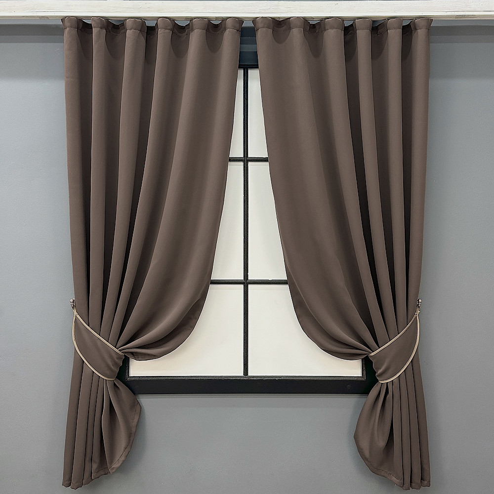 Комплект коротких штор VR-Textil Bagema Rvs № 2070ш Кавовий 130х170 см 2 шт (35-0452) Київ - фото 1