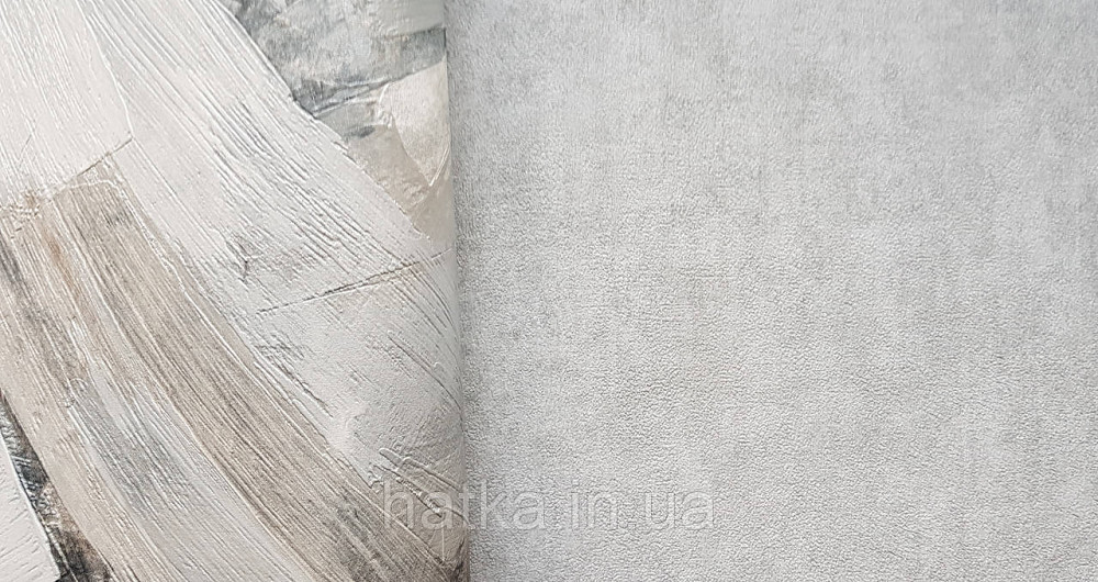Шпалери вінілові на флізеліні Grandeco Time метрові під штукатурку під замш матові сірі Київ - фото 2