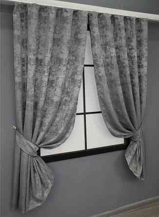 Комплект коротких штор VR-Textil Жаккард Sultan YL № 1212ш Серый 130х170 см 2 шт (35-0072) Киев