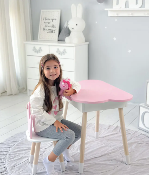 Дитячий стіл Хмара з нішою та стільцем Корона (Рожевий) Вінниця - фото 6