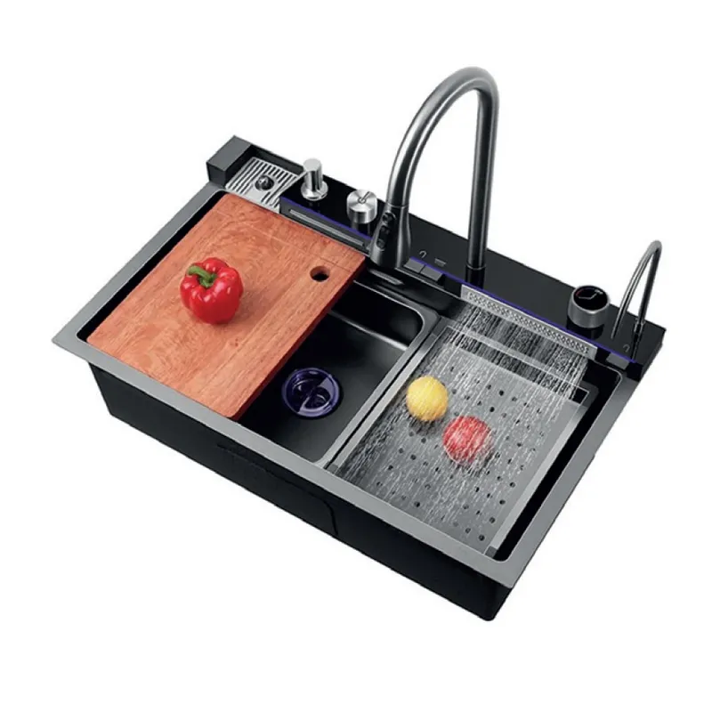 Кухонна мийка Zerix ZH7546-SET-02 DECOR NANO-BLACK з вбудованим змішувачем ZM5576 Харків - фото 1