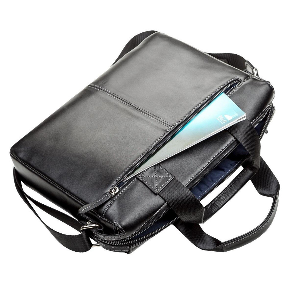 Сумка мужская SHVIGEL 11107 кожаная Черная Киев - изображение 8