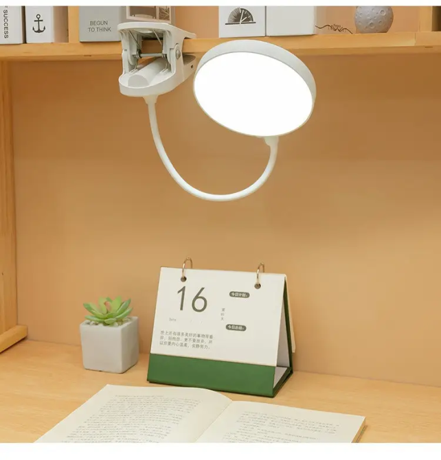 Гнучка LED настільна USB-лампа з прищіпкою та тримачем для смартфона, акумуляторна, сенсорна, 12 LED, 6000K, біла Київ - фото 3