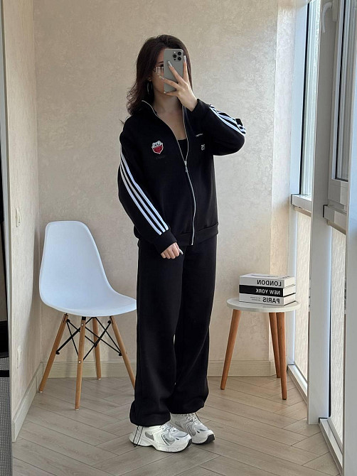 Жіночий стильний оверсайз костюм двійка триника фліс Одеса - фото 1