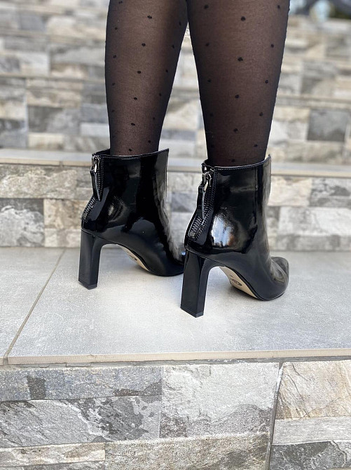 Crisma Черевики жіночі CRISMA чорні шкіра лакована каблук 8 см висота 10 см (0174B/8057/8045) Коломыя - изображение 10