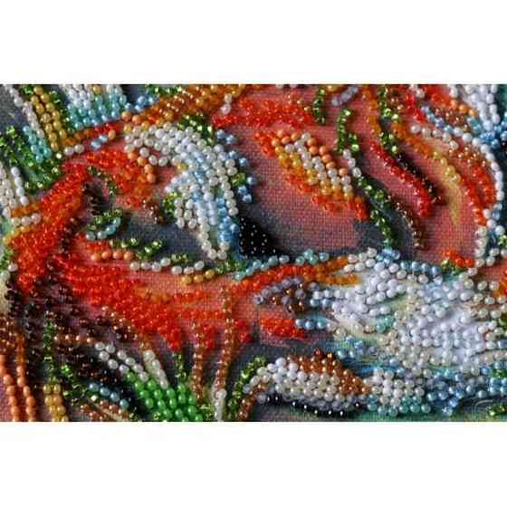 Набір-міді для вишивання бісером "Лисички" AMB-016 на натуральному полотні Вінниця