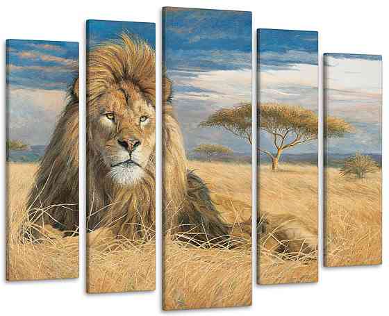 Модульна картина Африка Лев Art-271_5 ( 80х118см ) Київ
