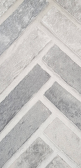 Шпалери вінілові на флізеліні AdaWall Roka 1.06х10 під паркет ялинкою структурні сірі срібло 23105-2 Київ - фото 3