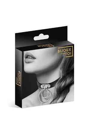 Чокер з двома кільцями Bijoux Pour Toi - TWO RINGS, екошкіра Sex Aura Київ