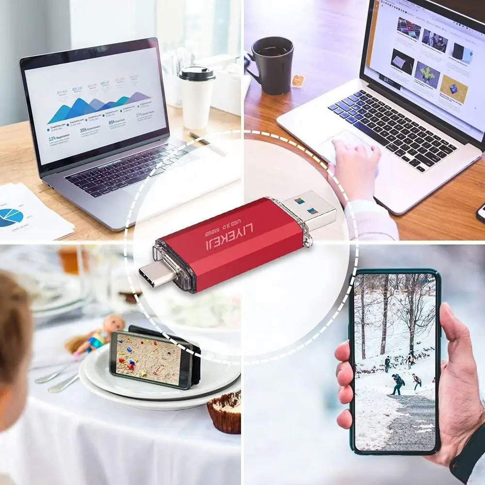 Флеш-накопитель USB C LIYEKEJI 512 ГБ 2 в 1 3.0 Киев - изображение 6