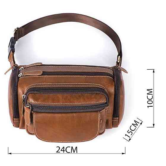 Сумка на пояс об'ємна Vintage 14695 Коричнева Київ