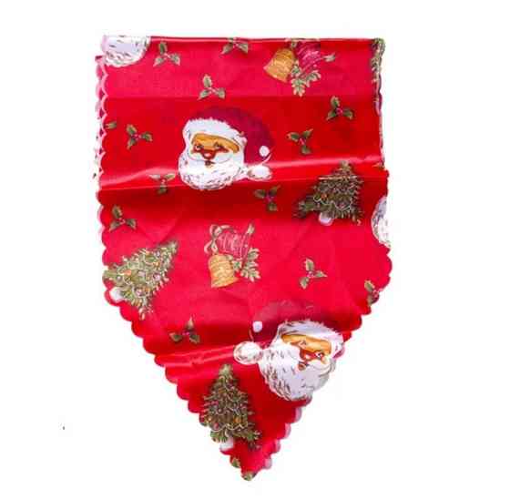 Новогодняя скатерть тонкая 170 на 34 см красный Киев