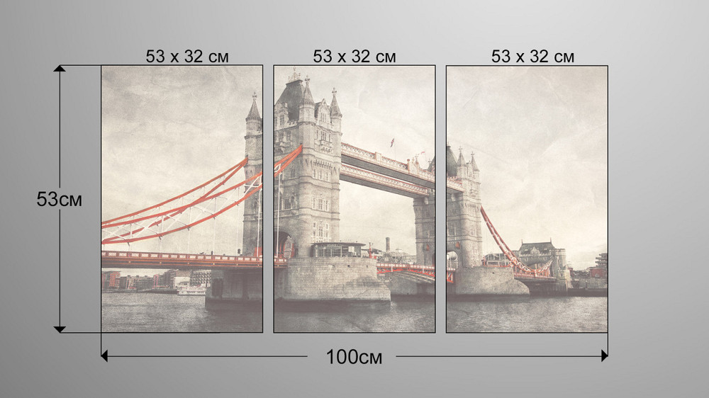 Модульна картина Лондон Міст Аrt-99_3А Київ - фото 3
