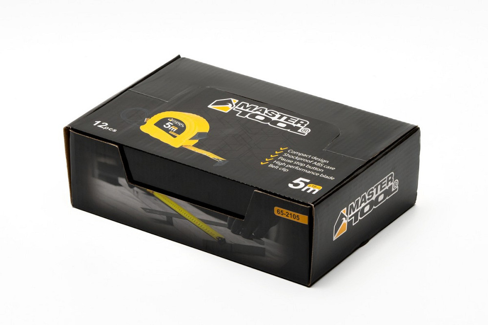 MASTERTOOL Рулетка MASTERTOOL 5 м×19 мм фіксатор полотна кнопка STOP протиковзний гачок 12 шт S Киев - изображение 7