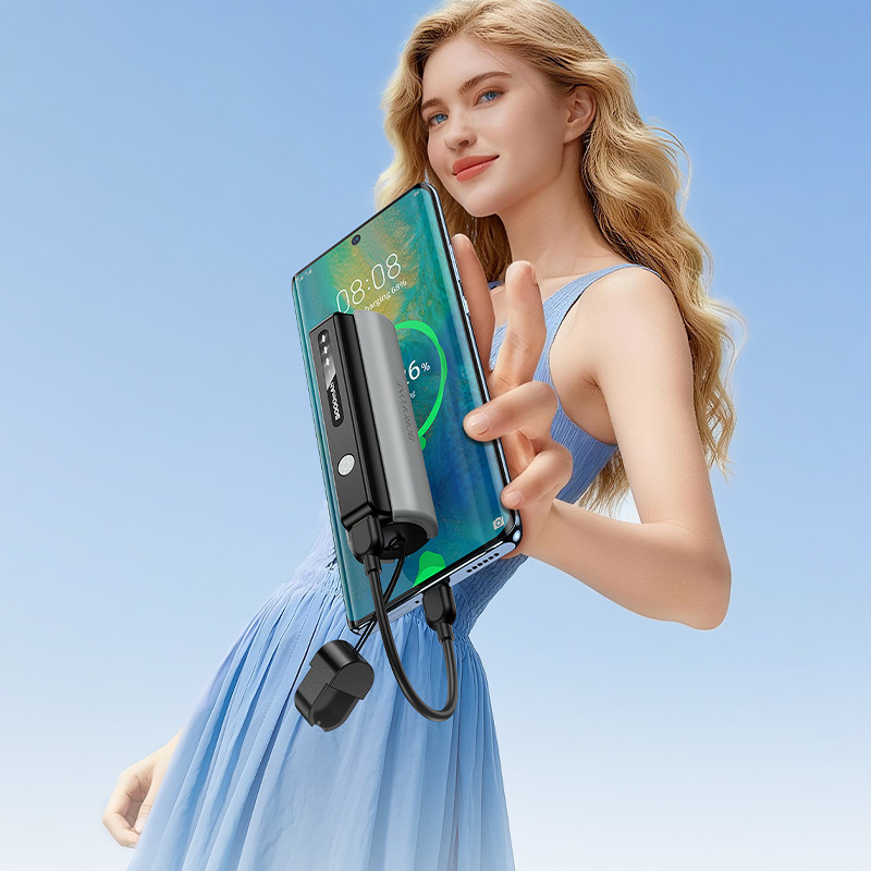 Павербанк 5000 mAh BOROFONE BJ87 кабель в комплекте фонарик черный power bank повербанк Одесса - изображение 8