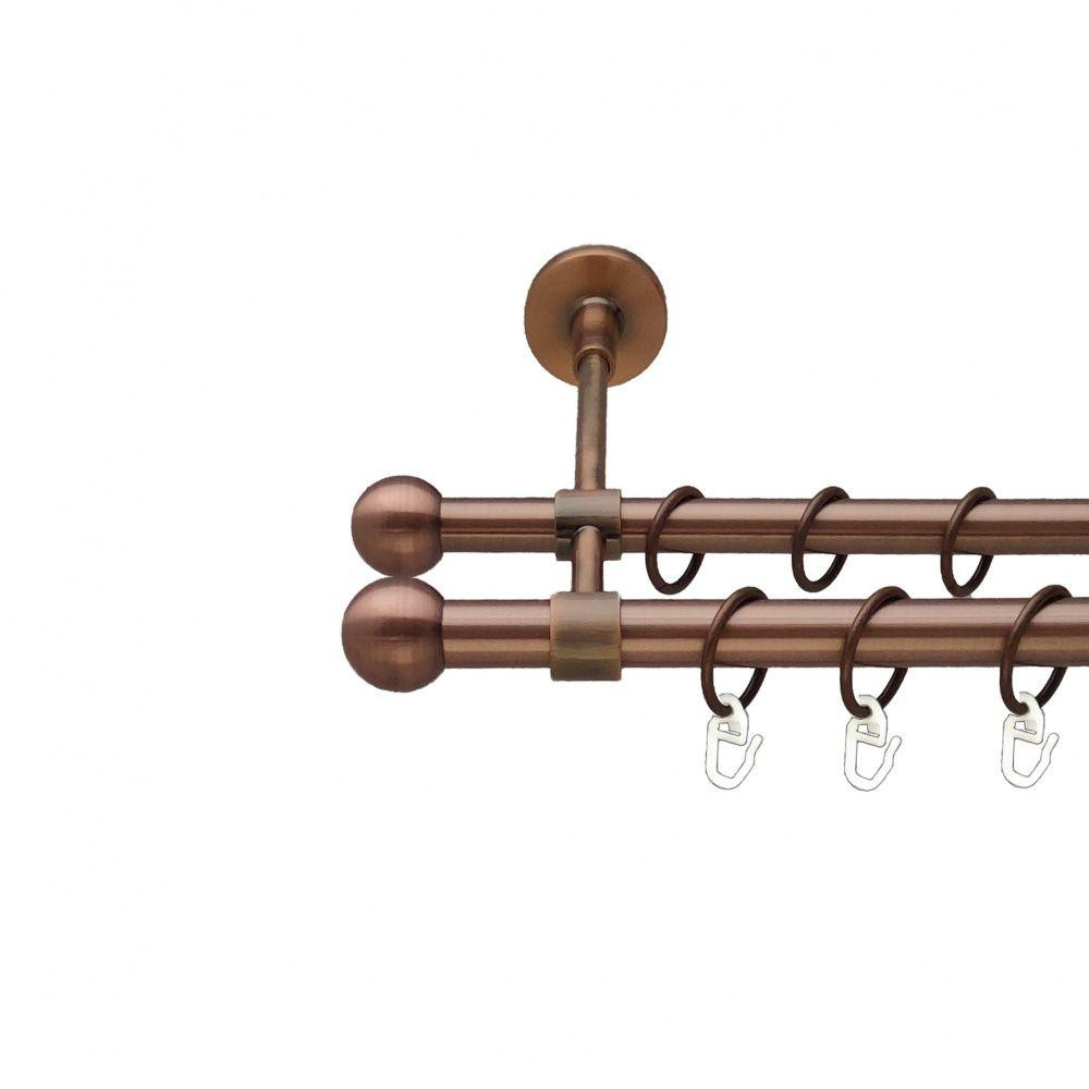 Карниз Orvit Куля Болонь металевий дворядний закритий гладка труба кільце металеве Мідь 19\16 мм 300 см Львов - изображение 1