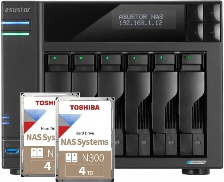 Сервер Сервер Asustor LOCKERSTOR 6 AS6706T 6-bay, Intel Celeron N5105 Czterordzeniowy 2.0GHz, 8GB RAM DDR4. 4x M.2 PCIe (NVMe), 2x Київ - фото 1