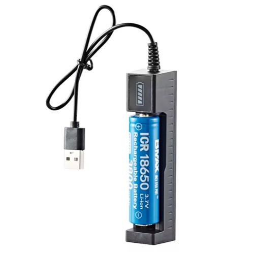 Зарядное устройство USB черное для аккумуляторов 18650, CR123A и других литий-ионных элементов питания Киев - изображение 1
