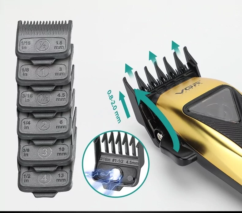 Професійна машинка для стрижки VGR V-015 Pro 7Вт 2500 мАг з насадками Вінниця - фото 6