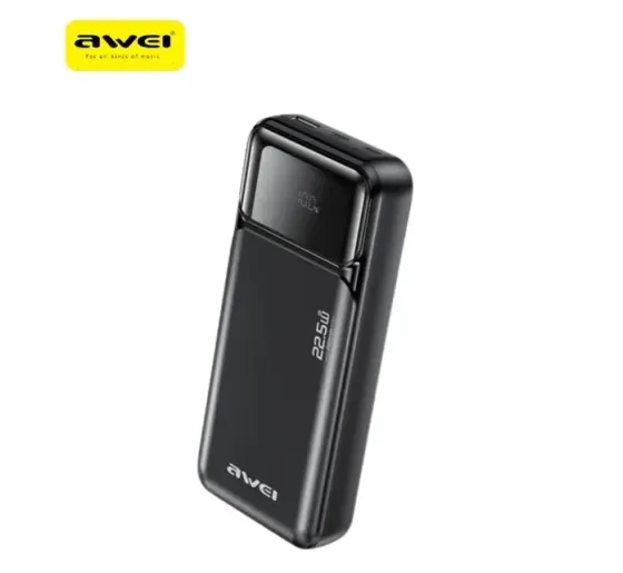 Зовнішній акумулятор Power Bank AWEI PA-92 20000 мА·год 22.5W QC3.0 PD дисплей швидка зарядка, LED індикатор QC Одеса