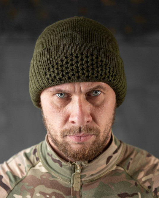 Балаклава мужская тактическая подшлемник  шапка олива вязаная трикотаж Одесса - изображение 6