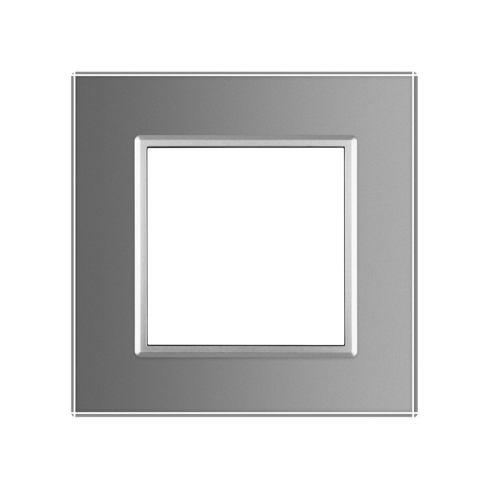 Рамка 1-постова LIVOLO, загартоване скло, сіра, 80×80 мм (VL-P7E-2I) Коломия - фото 8