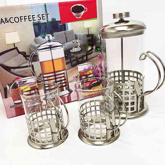 Заварник френч-прес UNIQUE, Домашній френч-прес, для заварювання кави Заварник прозорий WI-12 Івано-Франківськ