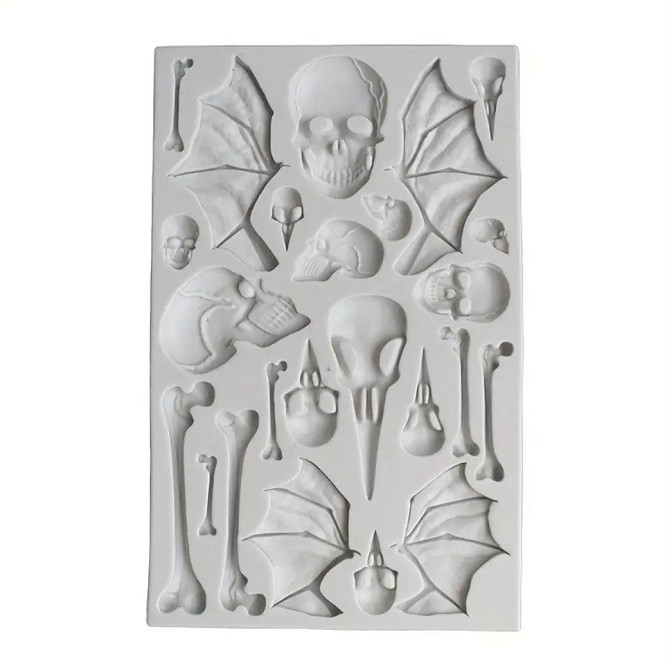 Молд силиконовый Скелет 125 на 197 мм серый Киев - изображение 3