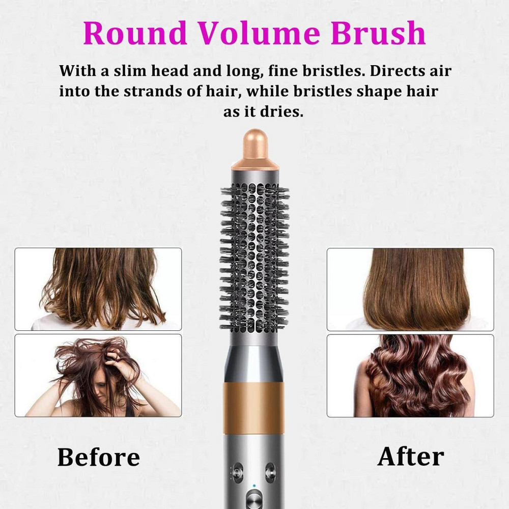 Круглая щетка для укладки Small Round Volume Brush HS01 HS05 золотая пластиковая для Dyson Airwrap объемная Киев - изображение 3