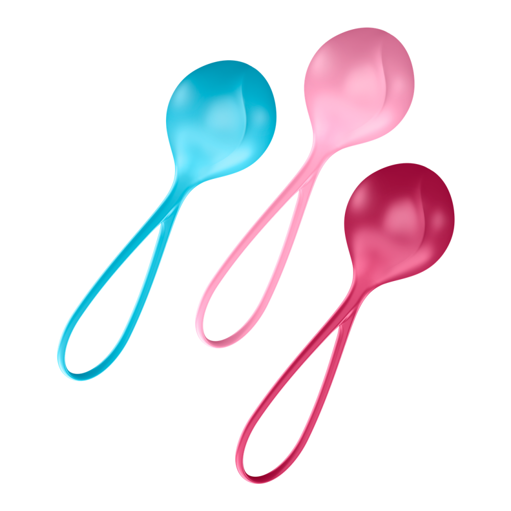 Набор одинарных вагинальных шариков Satisfyer Strengthening Balls разноцветные Sex Aura Киев - изображение 1