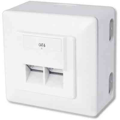 Комп&apos;ютерна розетка Digitus 2xRJ45 STP, cat. 6, для відкритої проводки (DN-9006-N) Вінниця