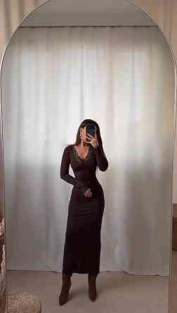 Жіноче романтичне елегантне мідіплаття і з мереживом віскоза Шоколад, 42/44 Одеса